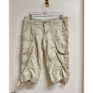 Vintage Arizona Jean Beige Cargo Capri Pants Low Rise Y2K style cotton size 9